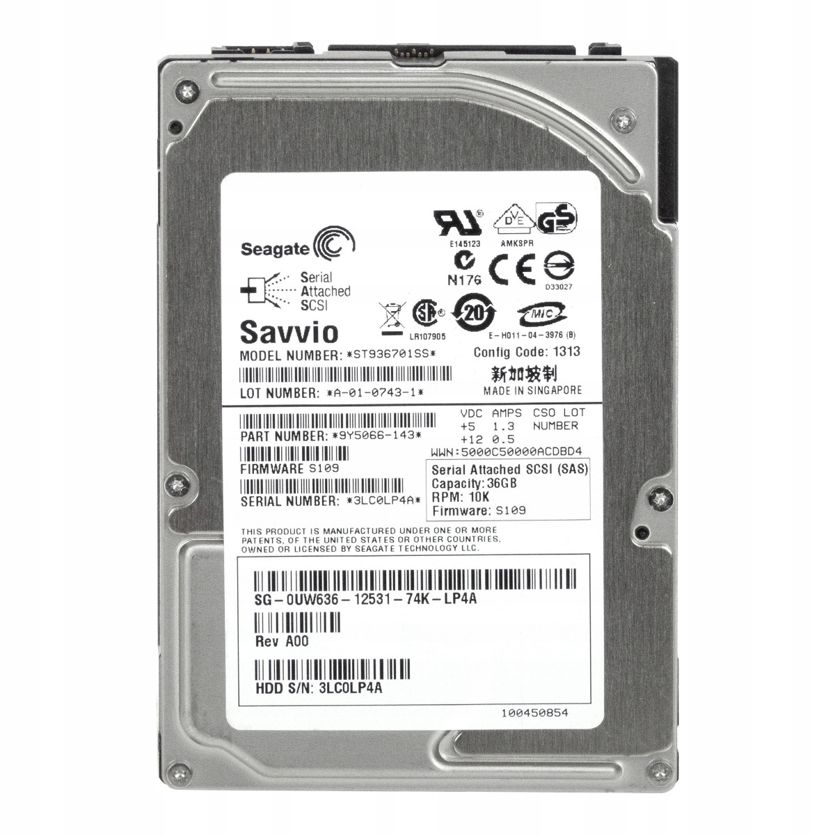 Dell 0UW636 36GB 10K 8MB SAS-1 2.5'' ST936701SS