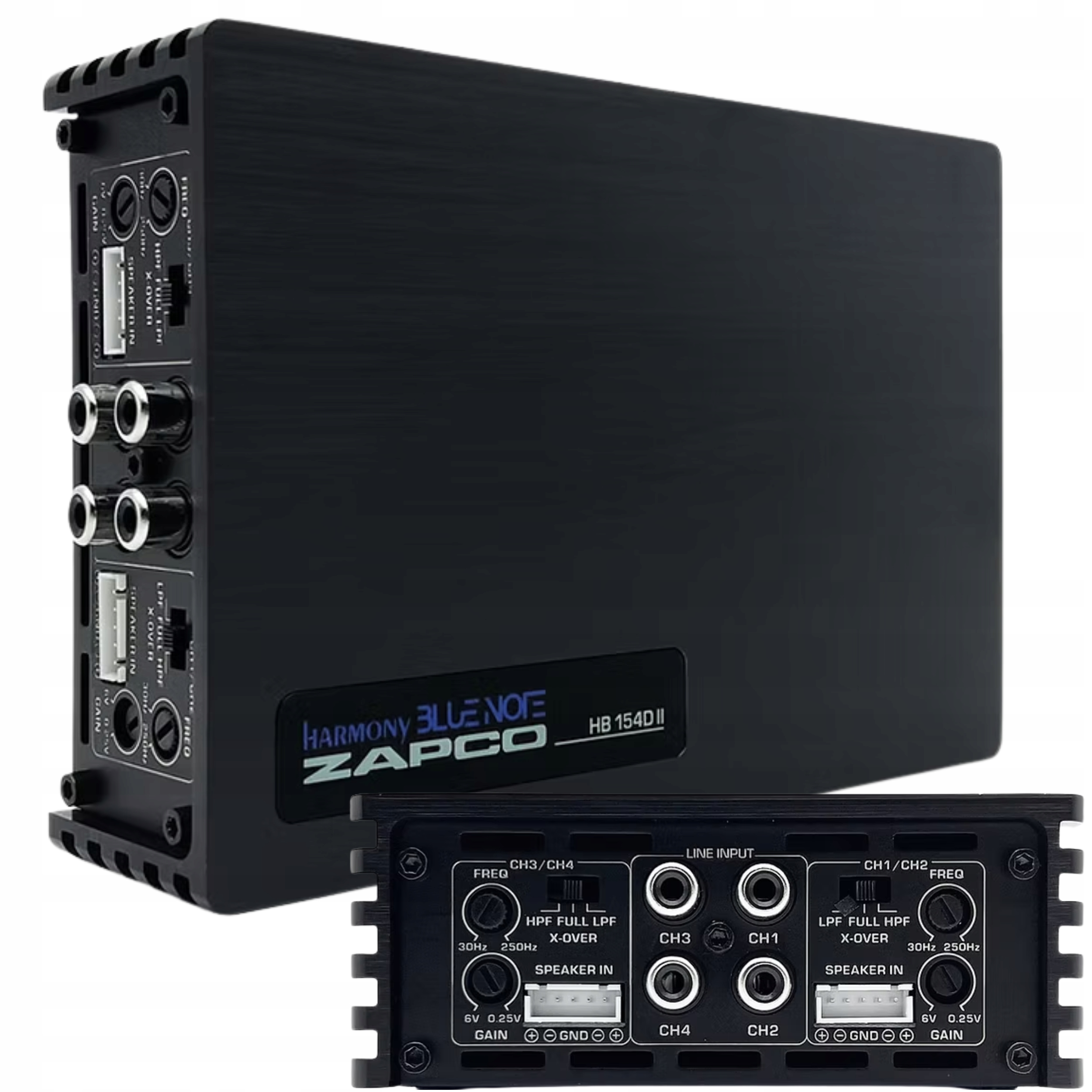 4-kanálový zosilňovač s plným rozsahom Zapco Harmony Blue Note Hb 154D II