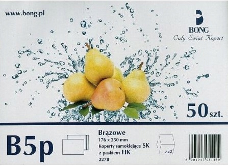 

Koperty listowe biurowe Brąz B5 Z Paskiem 50 szt