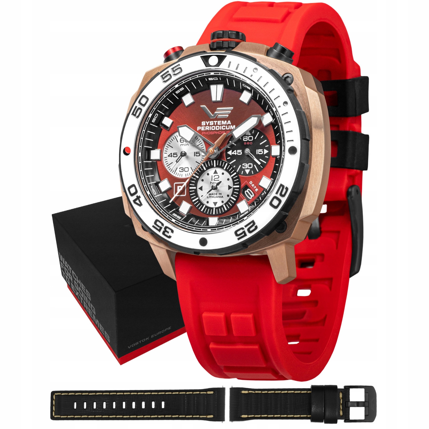 Pánské Hodinky Vostok Europe VK67-650E724SR s červeným páskem