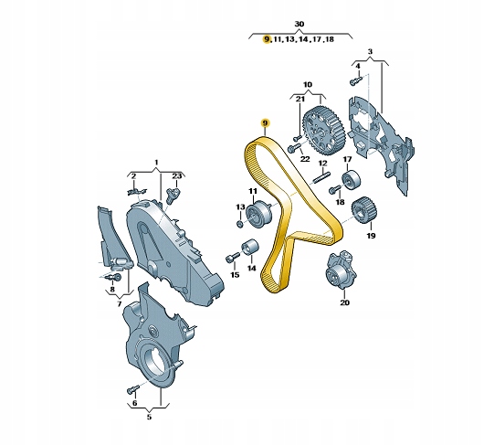Volkswagen Oe Nový ozubený řemen Tiguan 2016