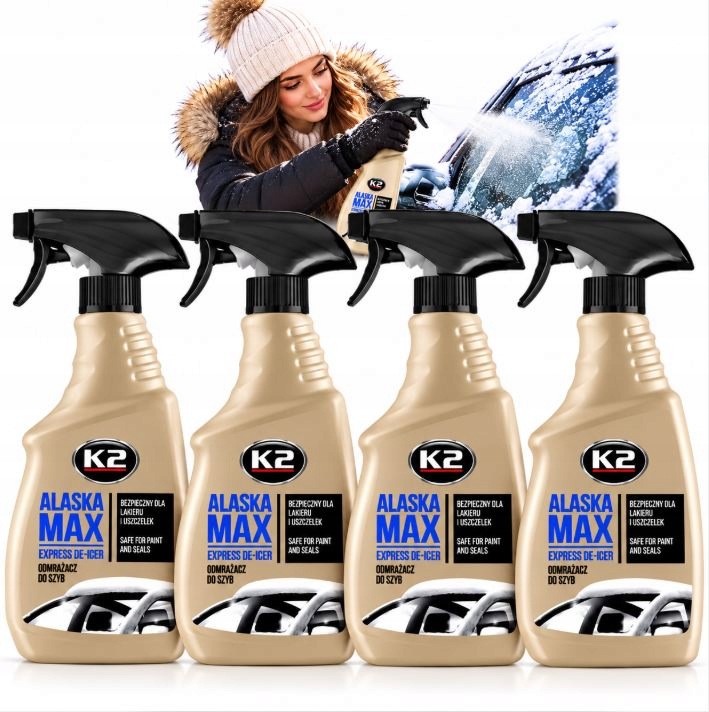 K2 Alaska Max 4X700ML Odmrażacz Do Szyb Lodu Szronu Zestaw 4 Sztuk
