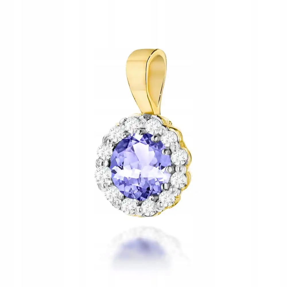 Zlatý přívěsek pro ženu 585 s tanzanitem, elegantní design jako dárek