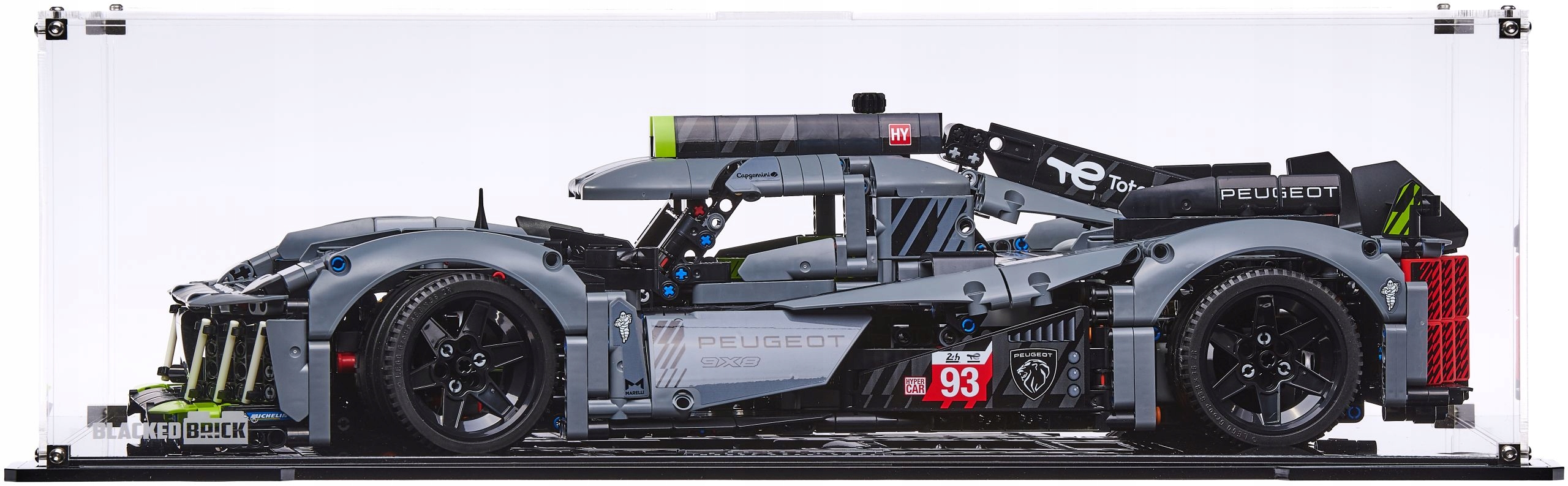 Vitrína Blacked Brick pre Lego 42156 Technic Peugeot 9X8 Le Mans Hypercar