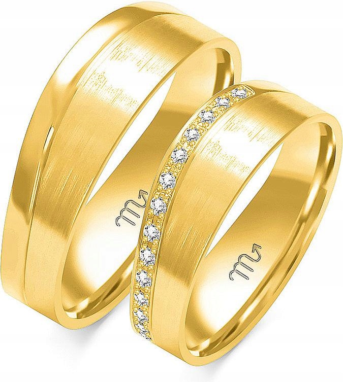 Zlatý snubní prsten pro mladý pár 14K 585 r 17 18 19 žluté zlato 14K elegantní