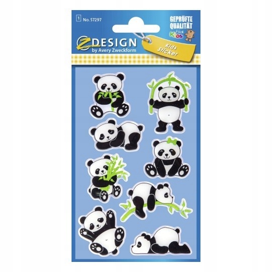 

Naklejki Błyszczące Wypukłe Avery Panda Miś Zestaw