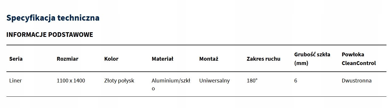 EXCELLENT LINER parawan nawannowy, złoty połysk Kod producenta KAEX.2940.1100.LP