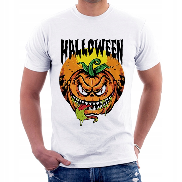

Halloween Koszulka Męska T-shirt Party Dynia / L