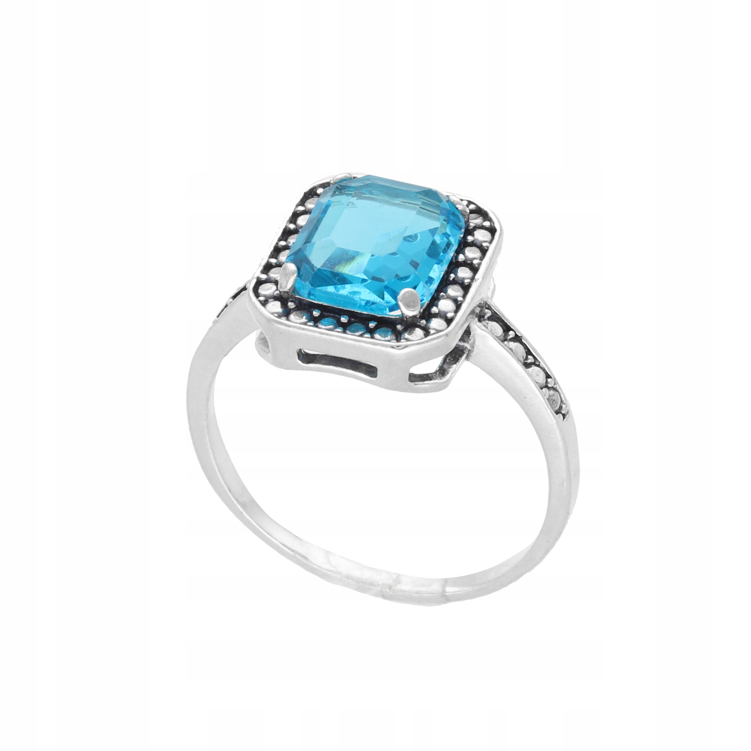 Prstýnek s modrým zirkonem stříbro vel.