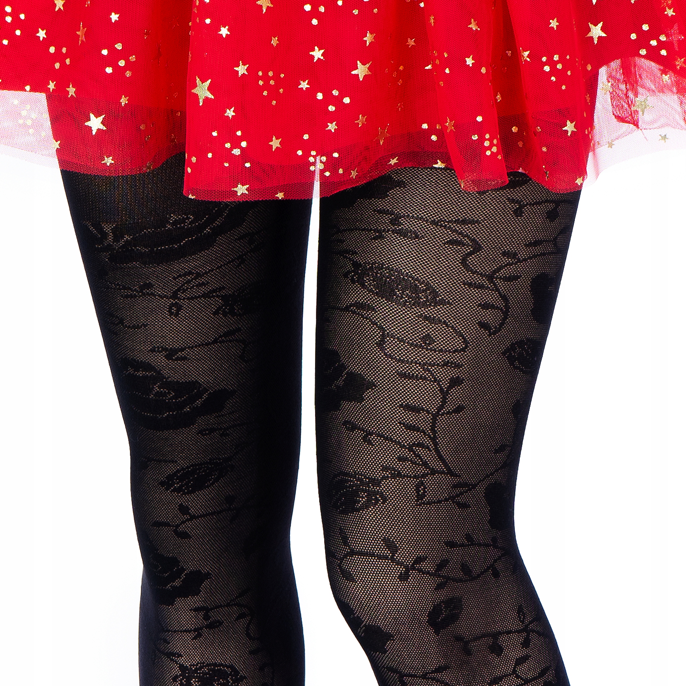 Rajstopy dziewczęce WZORZYSTE rajstopki ażurowe Rozmiar 116