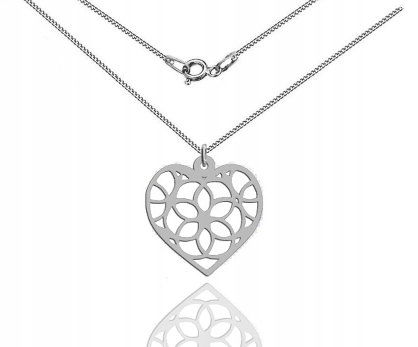 

Naszyjnik Serce Ażurowe Ażur Celebrytka Srebro Rod