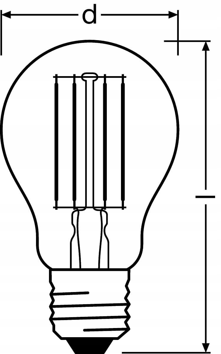 Żarówka LED FILAMENT E27 7,5W 75W A60 4000K OSRAM Rodzaj LED
