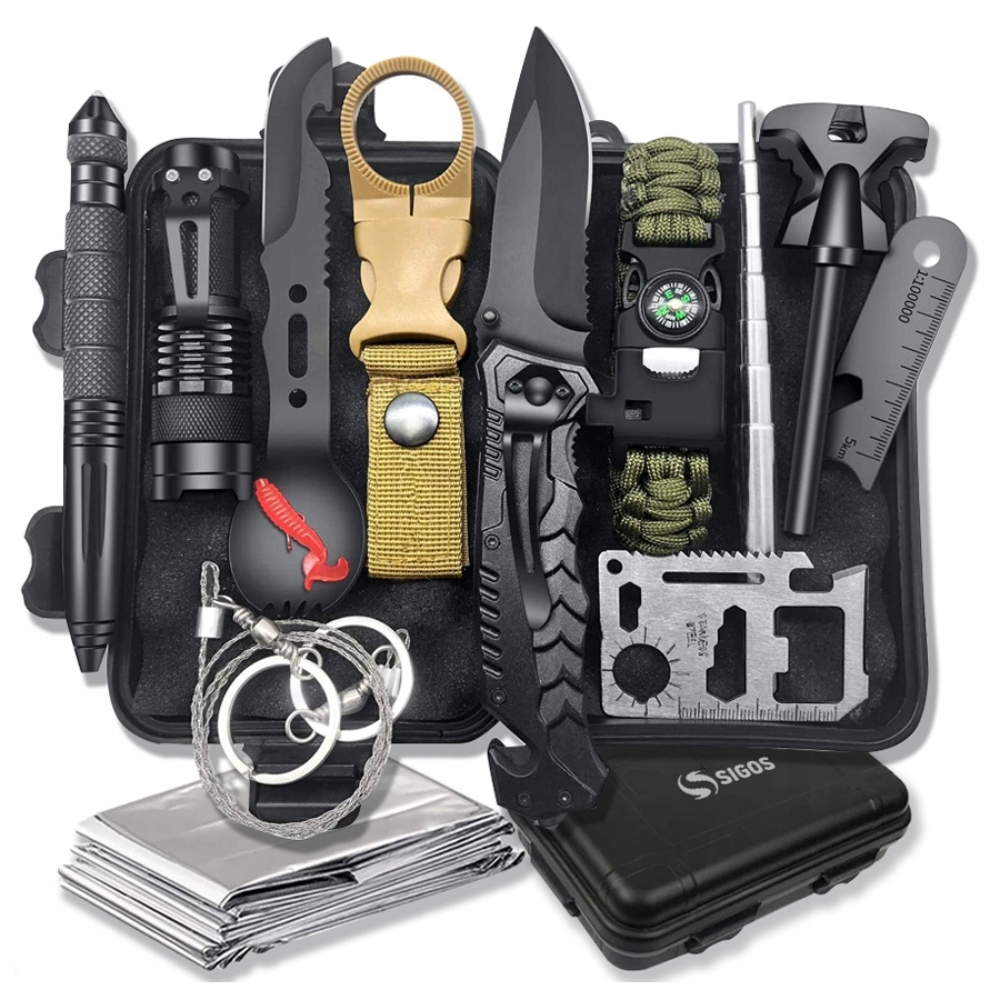 Wojskowy Survivalowy Zestaw Przeżycia Survival Niezbędnik 32 el. Multi Tool