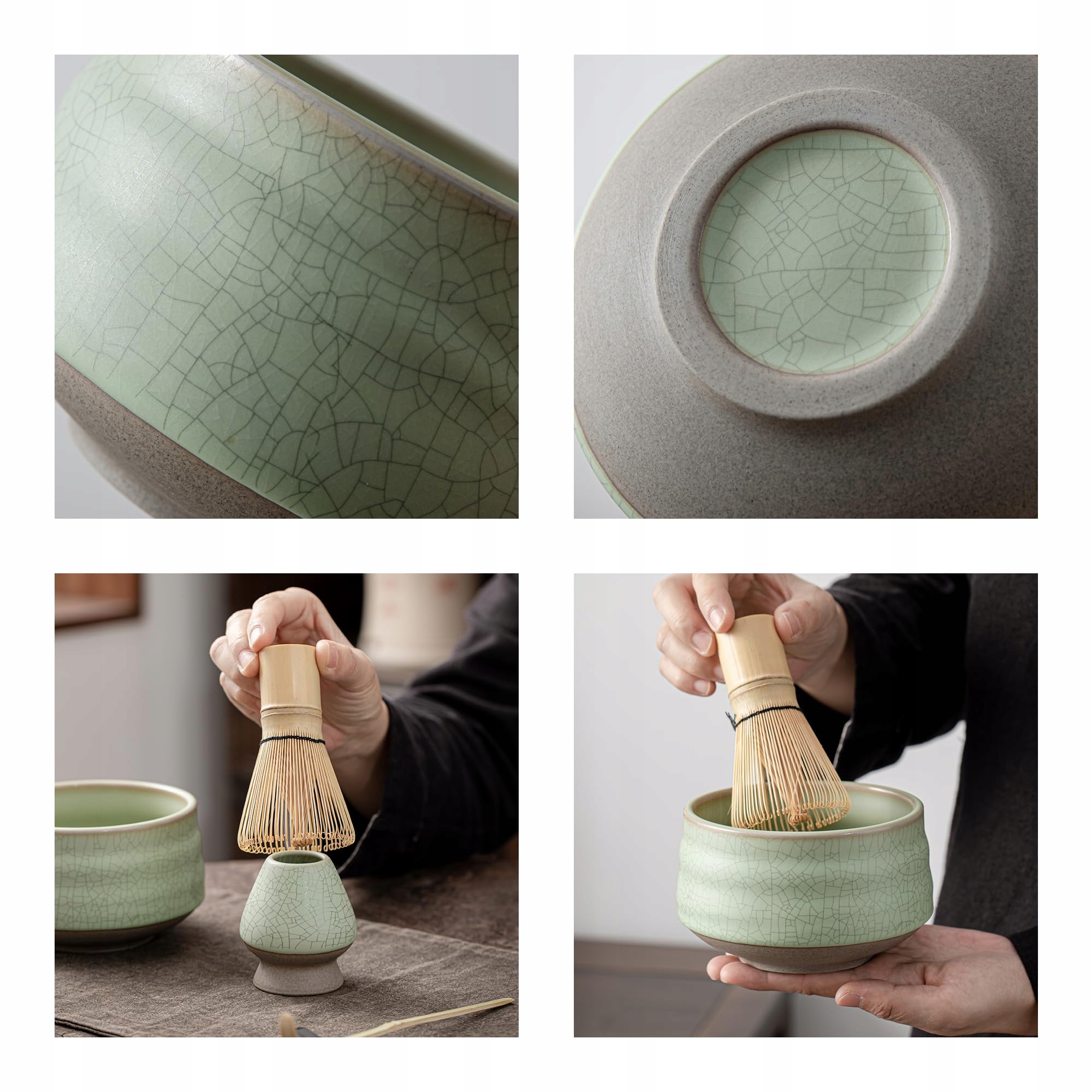 TEANAGOO Zestaw Do Matcha Zielona Herbata Miotełka Sitko Czarka 7 Części — miniatura 4