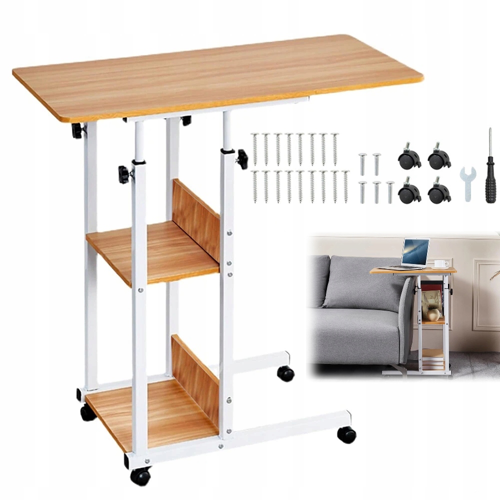 Mobilne przyłóżkowe biurko Stolik pod laptopa z regulacją zestaw