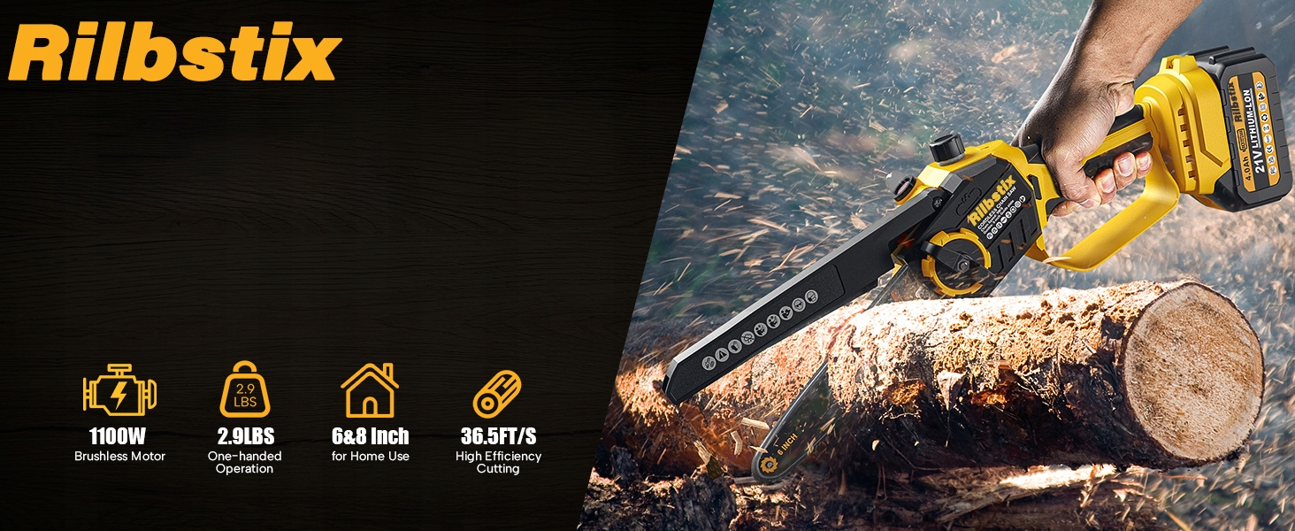 PIŁA ŁAŃCUCHOWA AKUMULATOROWA PILARKA GAŁĘZIÓWKA 6 CALI+8CALI 2 w 1 Zbiornik oleju 2000 ml