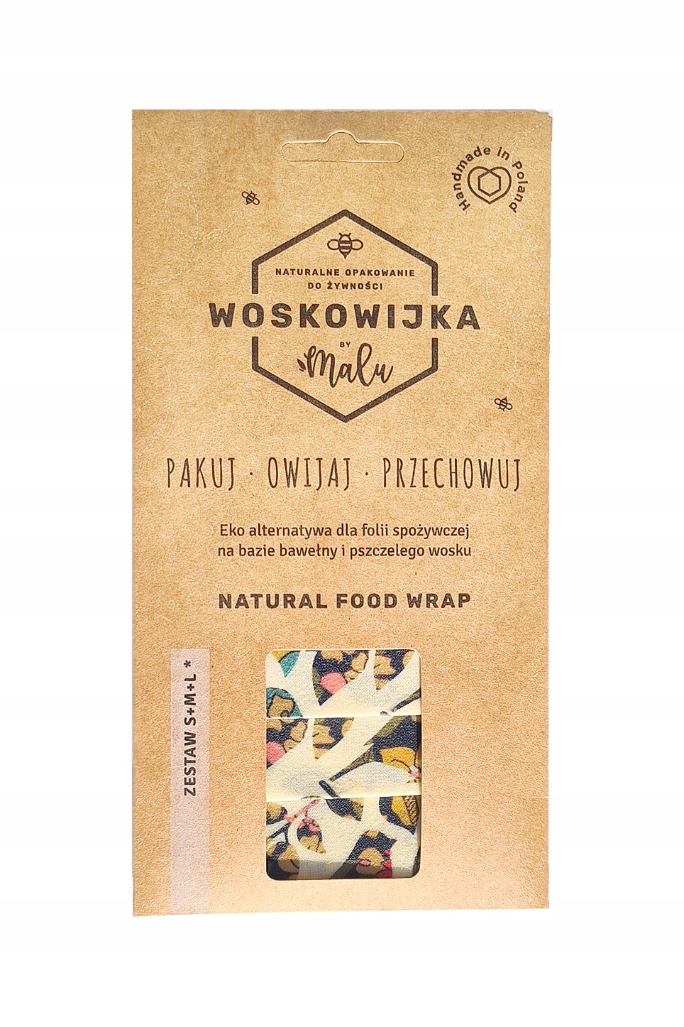 

Woskowijka naturalne opakowanie do żywności S+m+l