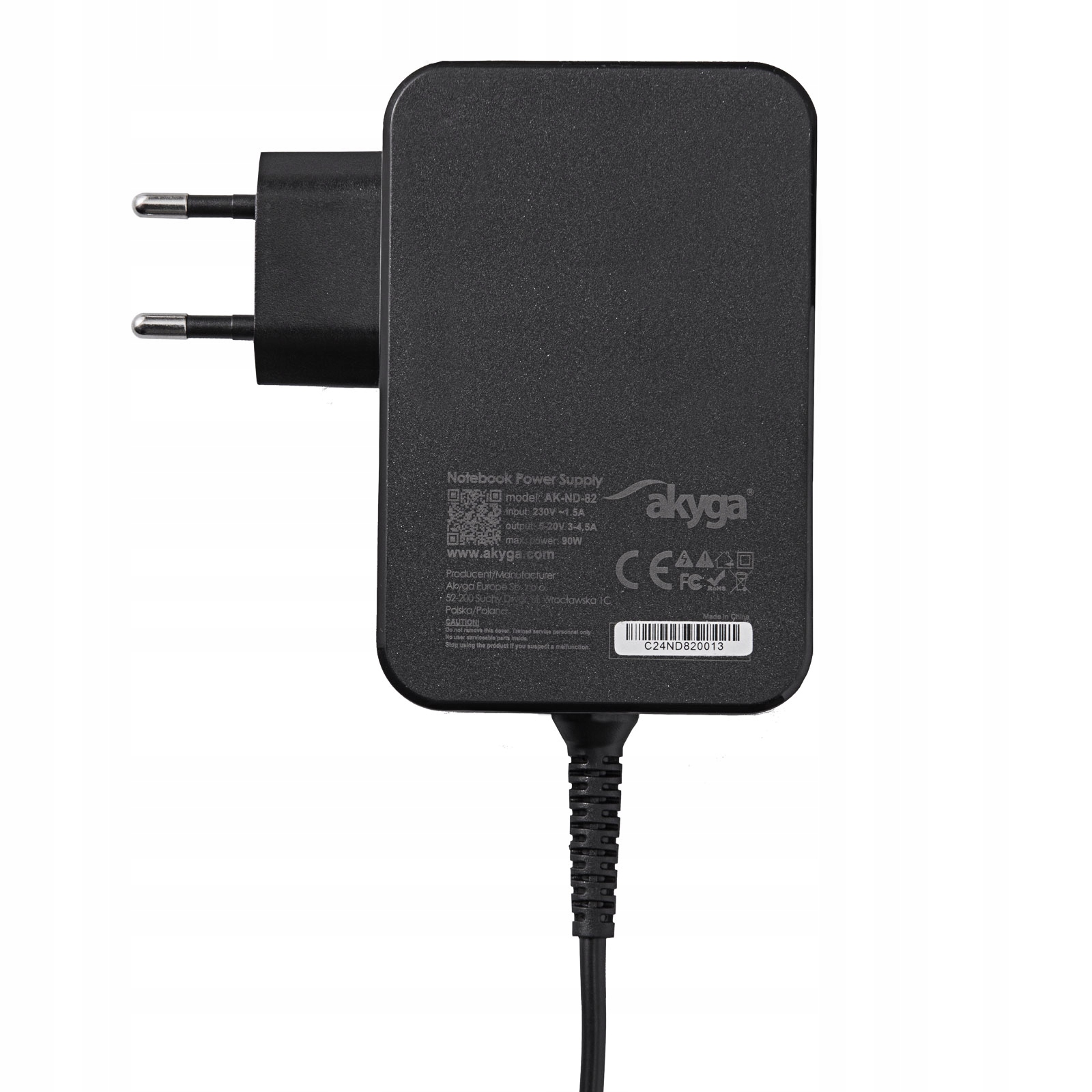 AKYGA Zasilacz do notebooka Akyga AK-ND-82 5-20V / 3-4.5A 90W USB type C 1.8m GaN — 10