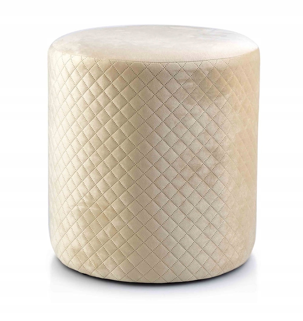 Pufa Emily béžová kosoštvorcová taburetka zamat 37x37x39 cm