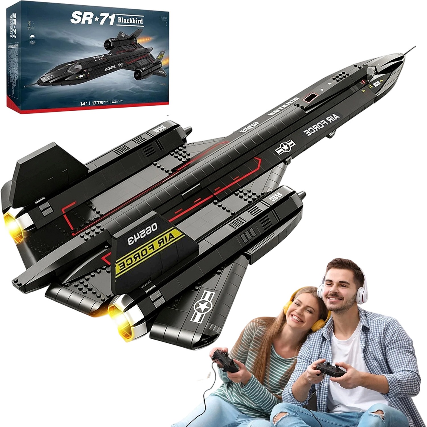 Klocki Konstrukcyjne Dla Dzieci Wojskowy Samolot Blackbird Model 1733 Ele