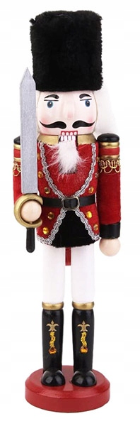 DZIADEK DO ORZECHÓW DREWNIANY ŻOŁNIERZYK 30 cm DEKORACJA ŚWIĘTA Szerokość produktu 5.5 cm