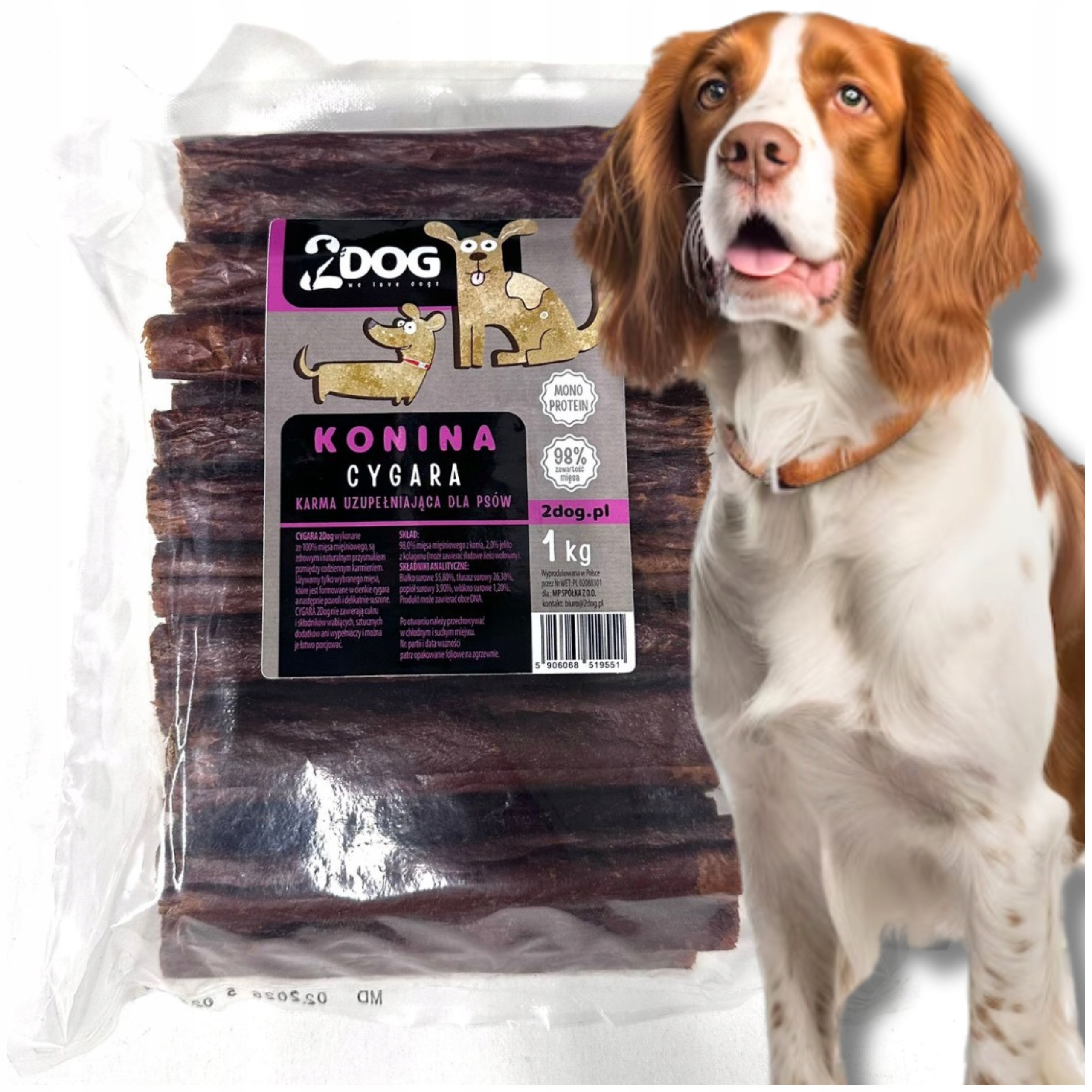 Psí pamlsek Cygaro Z Koně 1 kg 2Dog přírodní pamlsky