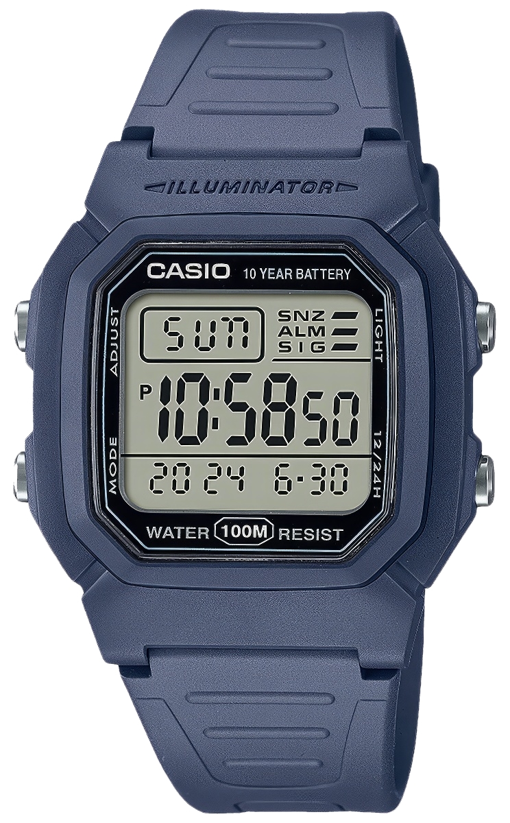 Sportovní pánské hodinky Casio W-800H Stopky Alarm Podsvícené WR100 +Box