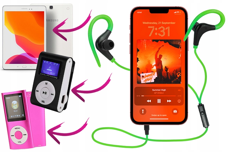 SŁUCHAWKI Z MIKROFONEM PRZEWODOWE NA KABLU DO BIEGANIA SPORTOWE FITNESS Marka Webski