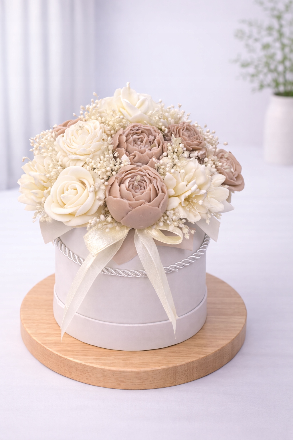 Flower Box Sójové svíčky Věčná kytice Dárek Narozeniny Jmeniny