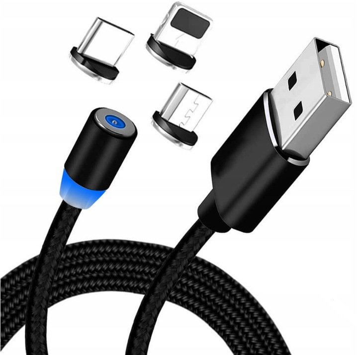

Kabel Magnetyczny 3W1 Ładowarka Iphone Micro Usb C