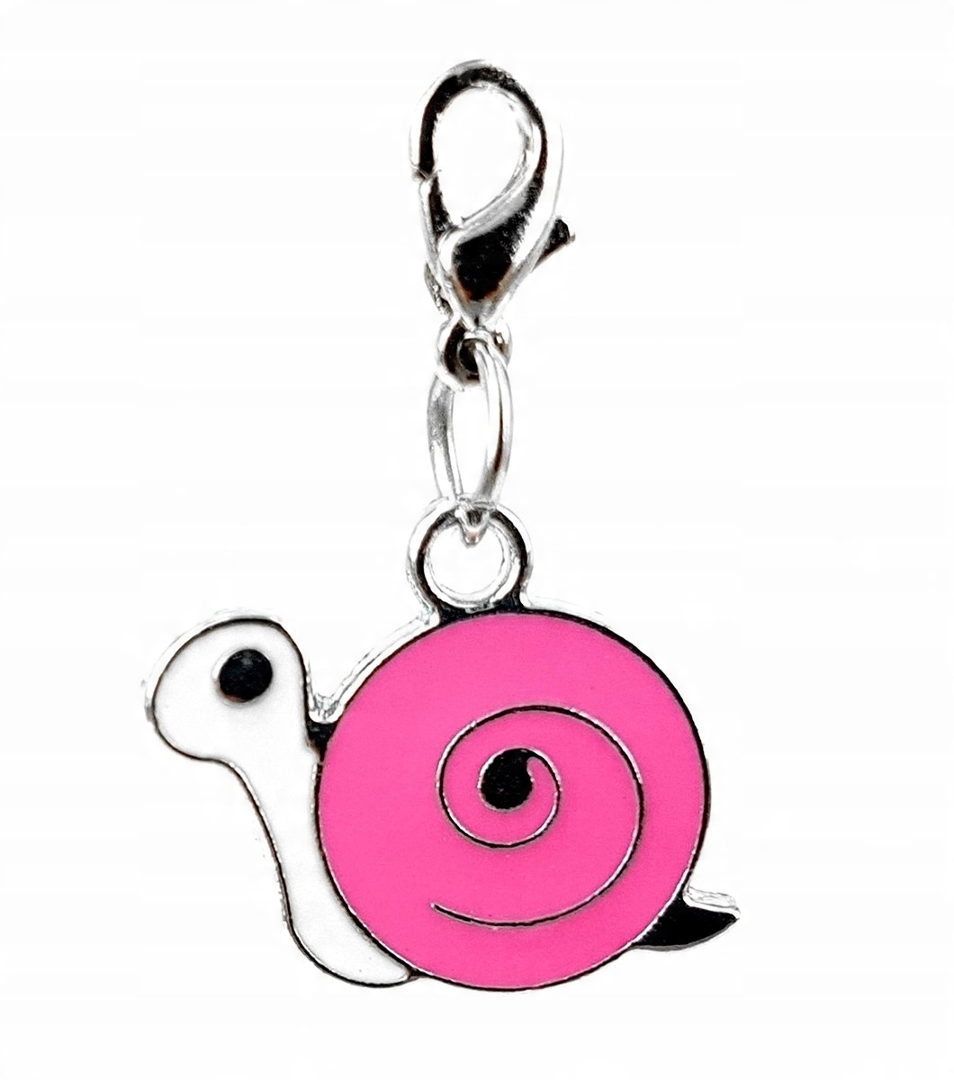 

Zawieszka charms ślimak ślimaczek różowy pink