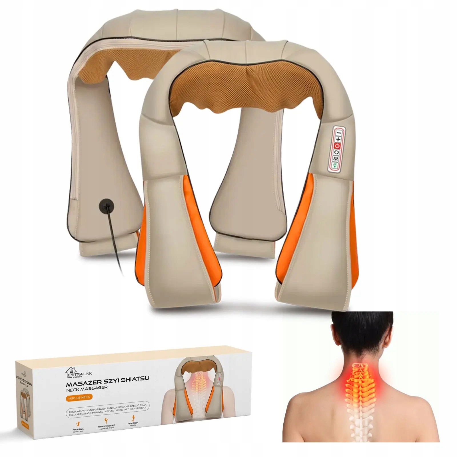 Extralink Smart Life Neck Massager Masażer do karku 3 prędkości, 24W,