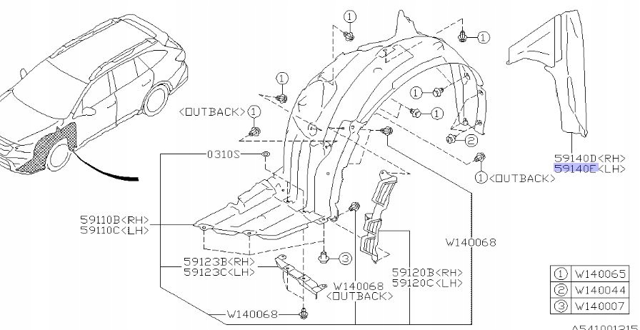 WYCISZENIE BLOTNIKA LEWE LEGACY OUTBACK USA 2019