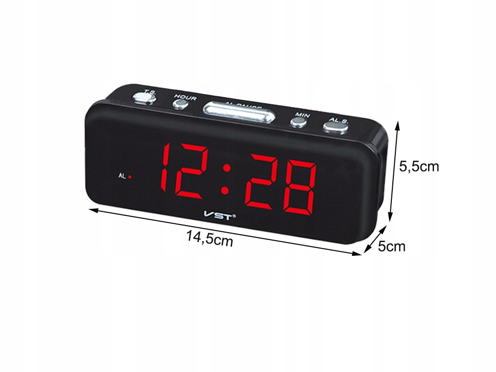 BUDZIK ZEGAR ELEKTRONICZNY SIECIOWY LED 24H ALARM Linia Budzik zegar LED