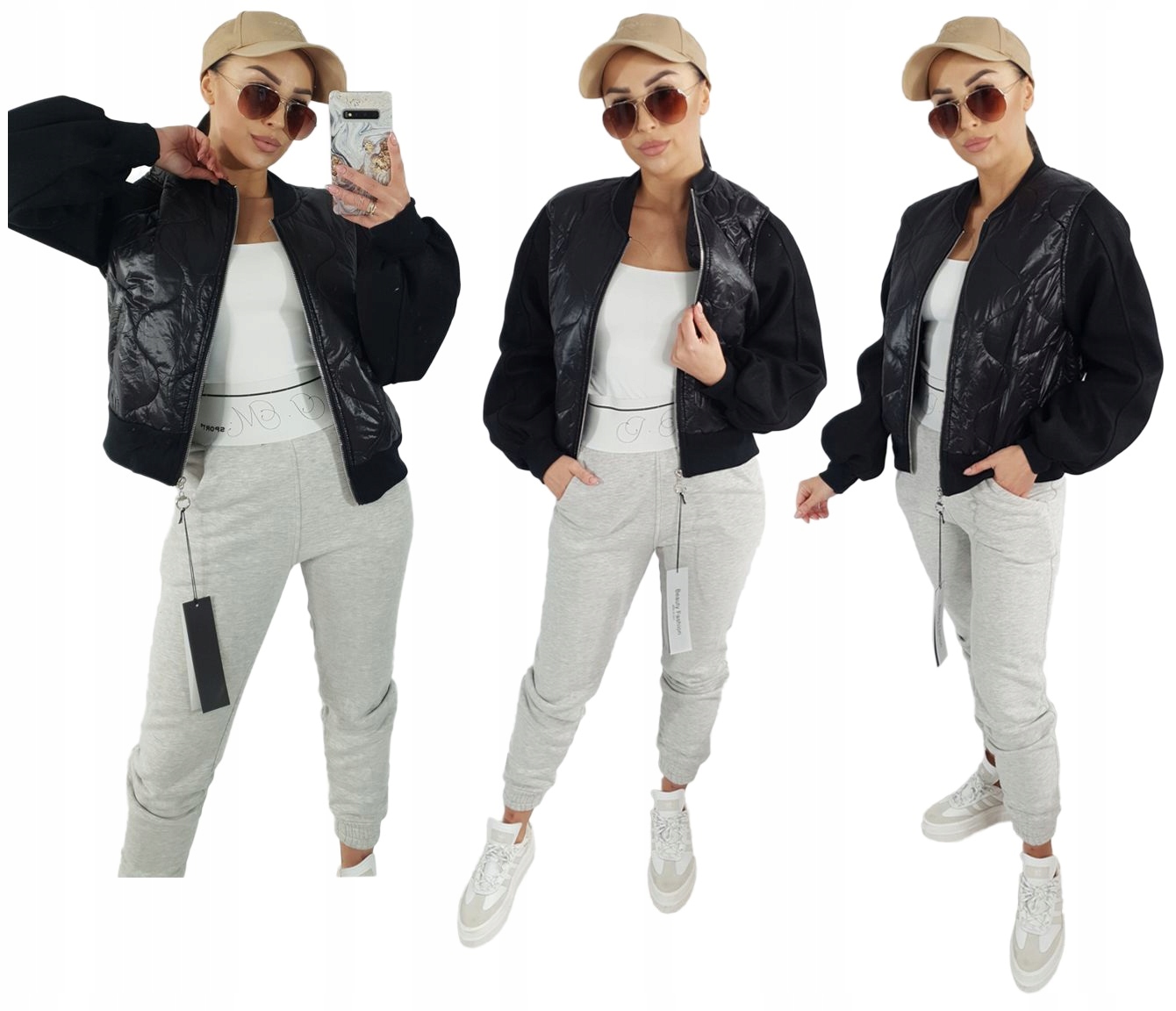 

Wiosenna kurtka damska bomber Czarna BF2 roz XL