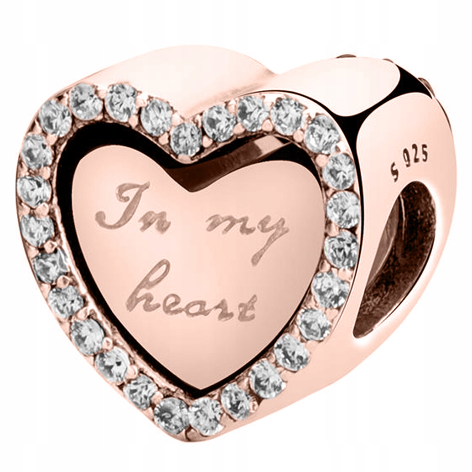 Charms Pozlacené dvojité srdce Srdíčko Dvě srdce Nápis Srdce Stříbro 925