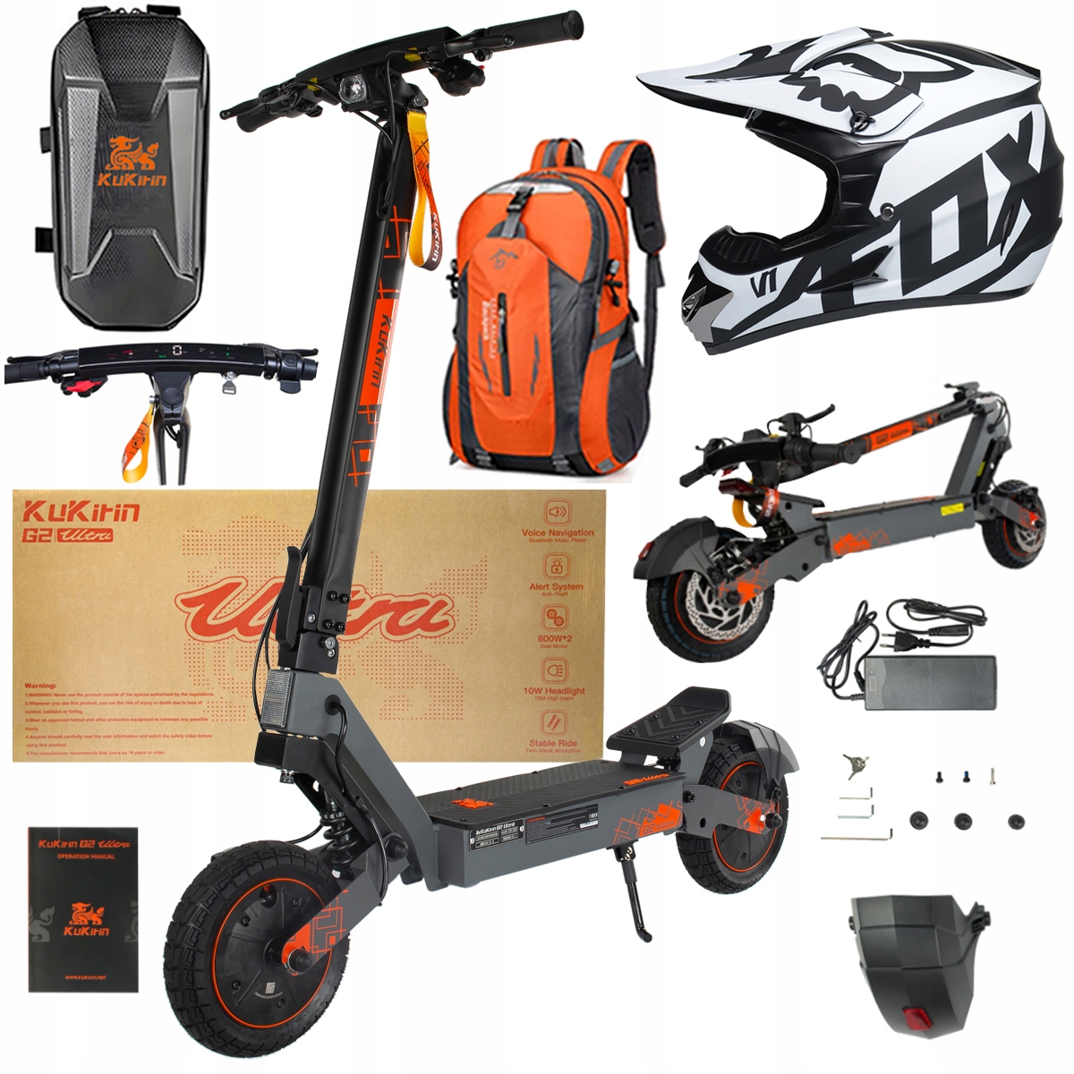 Kukirin G2 Ultra elektrické vozidlo 2000W 55km/h 55KM 48V18Ah 10" dárky
