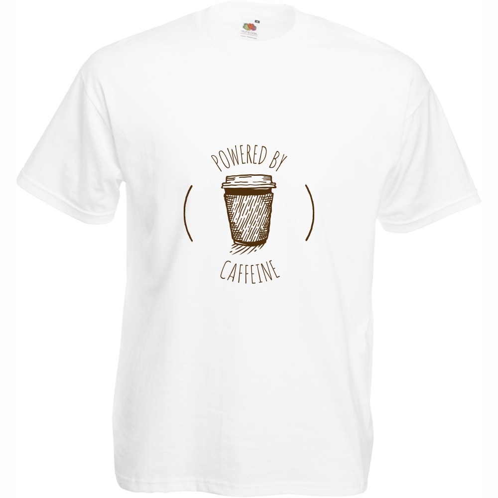 

Koszulka powered by caffeine S biała