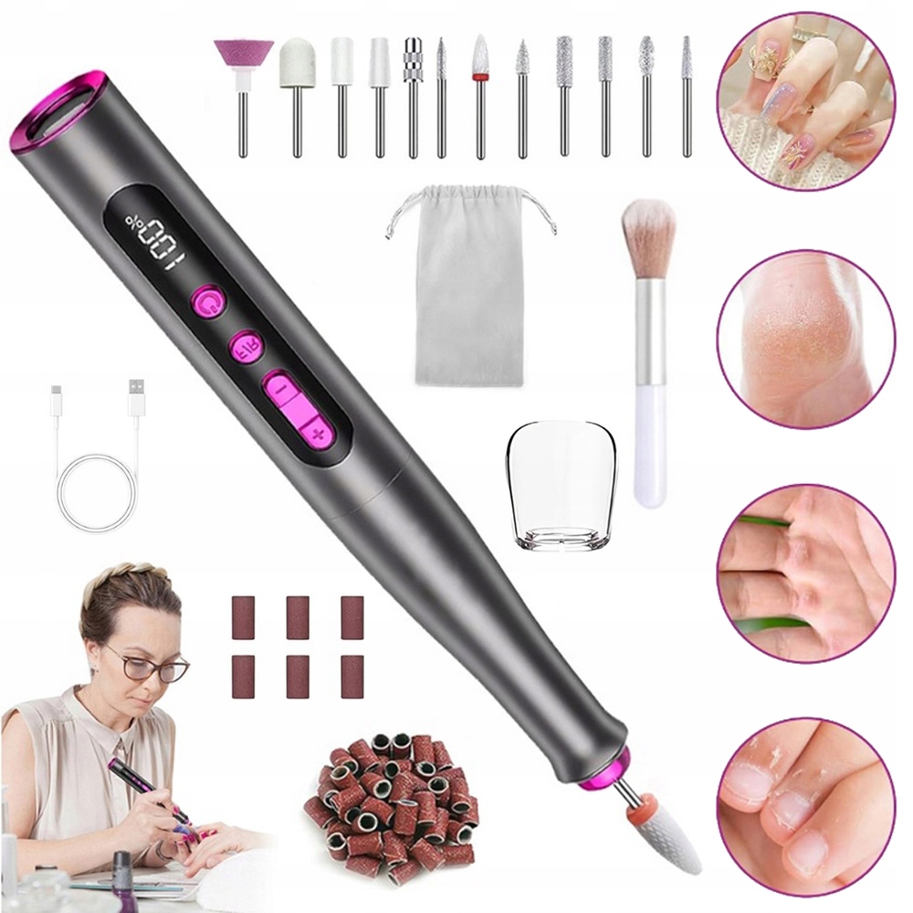 Elektrické Frézky Na Nehty, Sada Pro Manikúru A Pedikúru, 5 Rychlostí