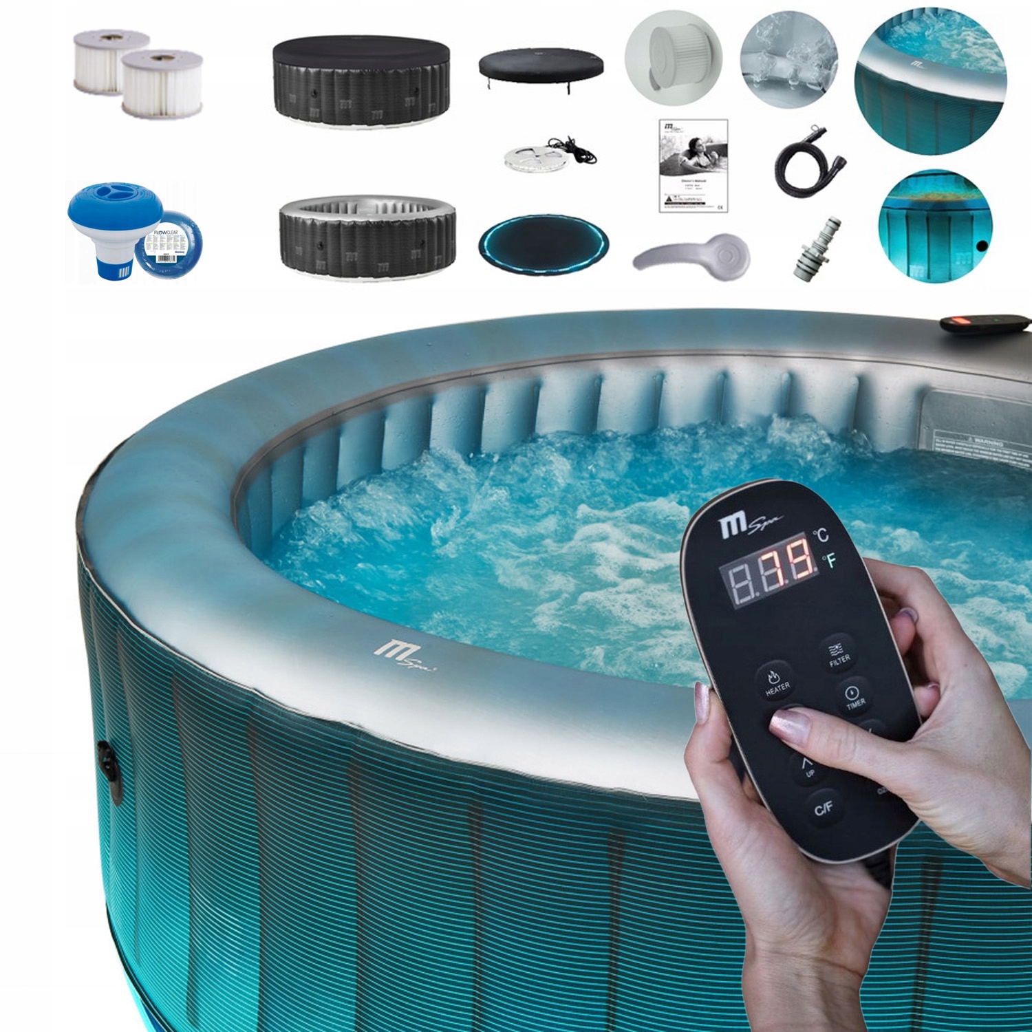 DMUCHANE SPA 6OS OGRODOWE PODŚWIETLANE MSPA STARRY