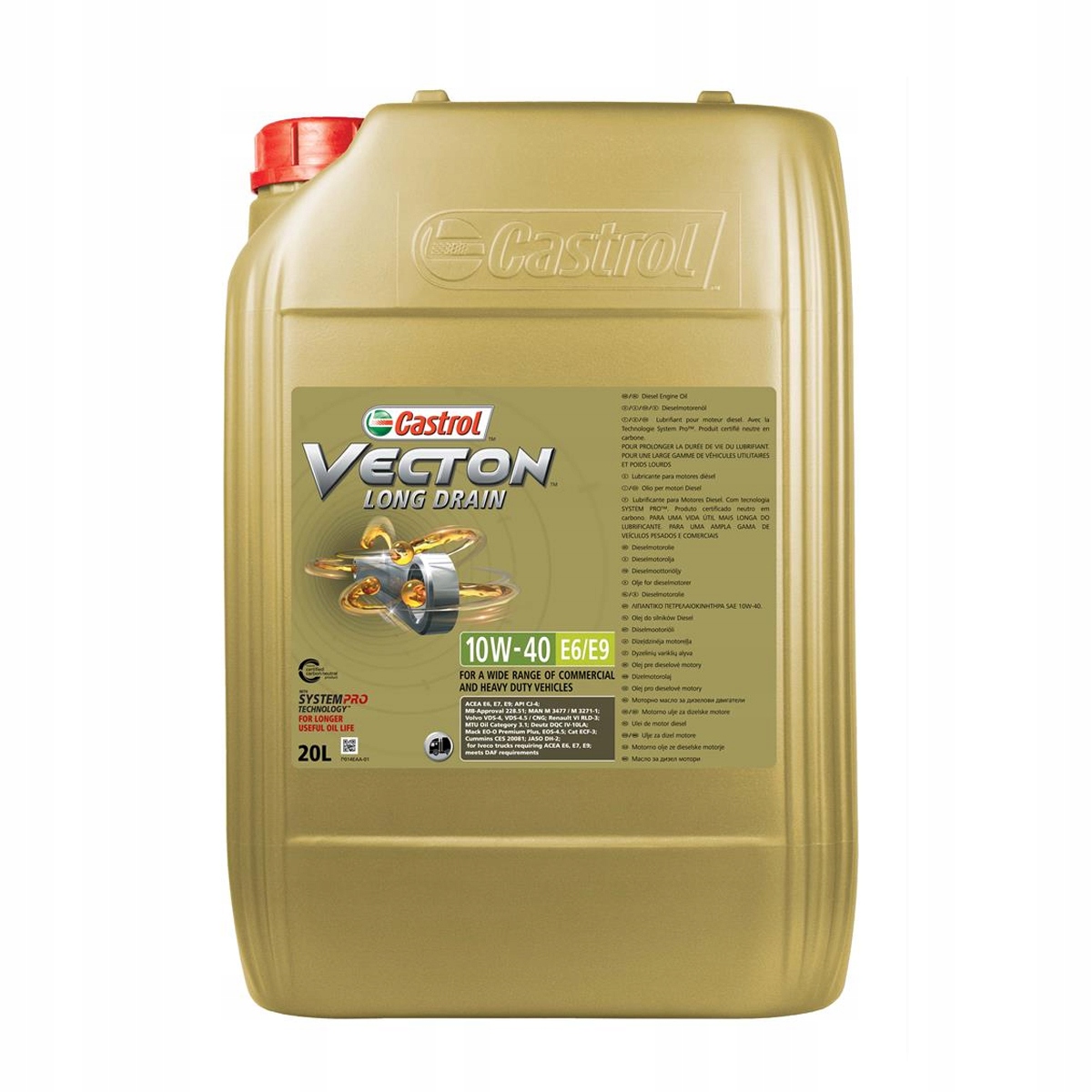 CASTROL VECTON LONG DRAIN 10W40 E6/E9 20L |CIĘŻARÓWKI MAN DEUTZ CUMMINS CAT