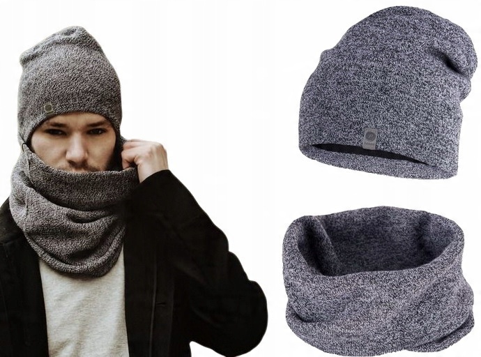 

Komplet Męski czapka Beanie komin Pieprz I Sól
