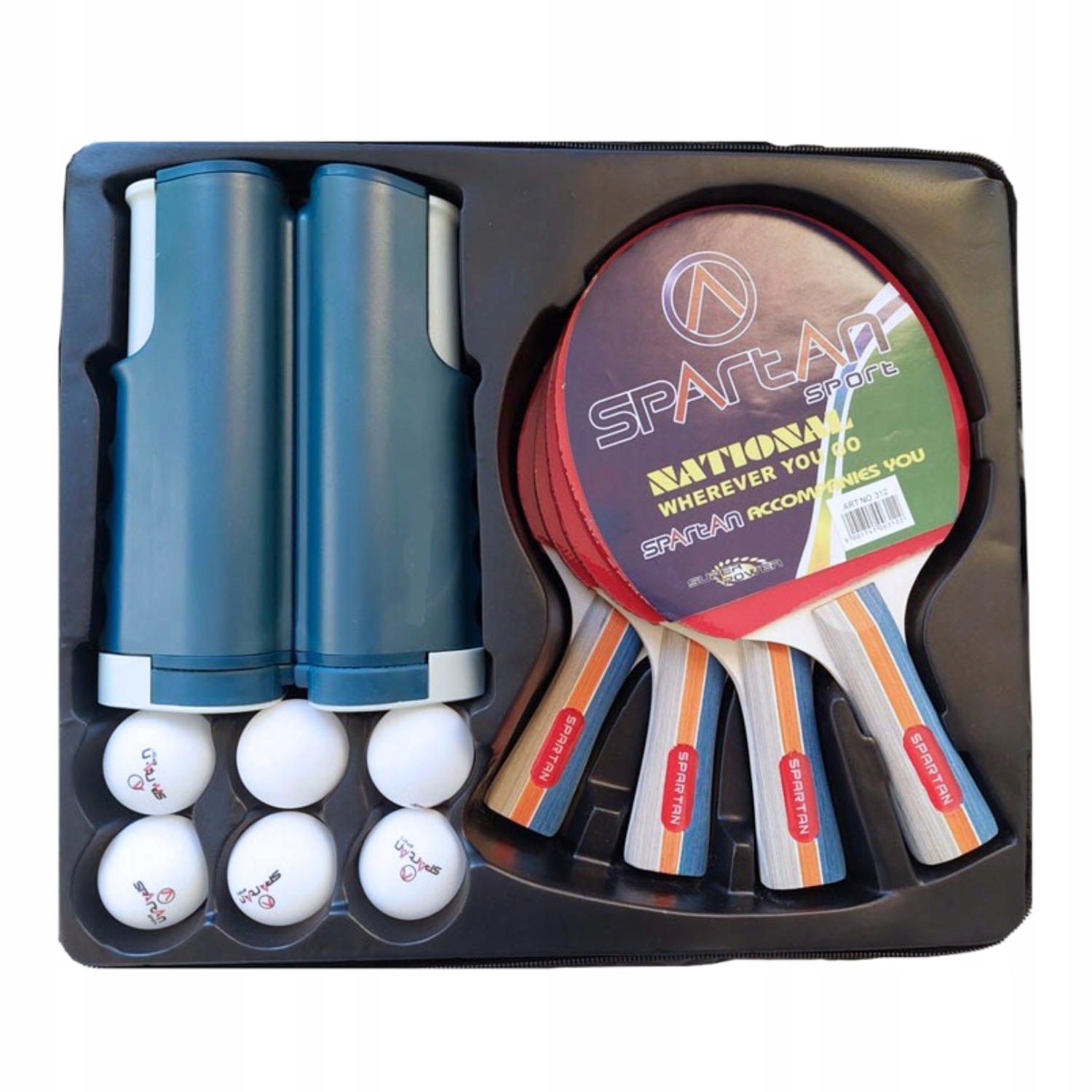 Sada na stolní tenis Ping Pong 4 Rakety Síťka 6 míčků Spartan