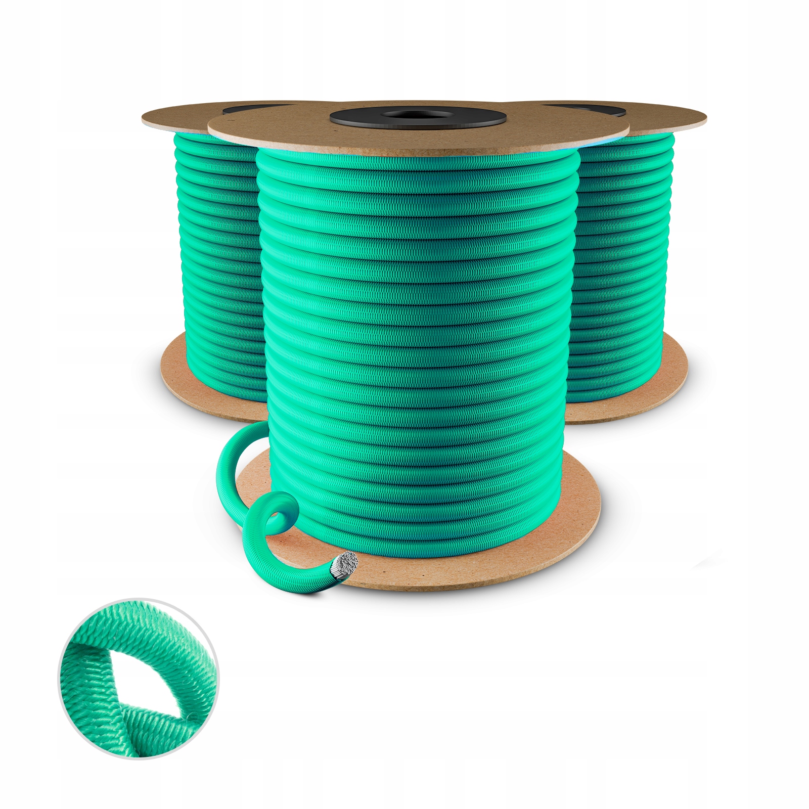 Elastické gumové zavazadlové lano Ekspandor Guma na plachty Zelená 5 mm 100 m