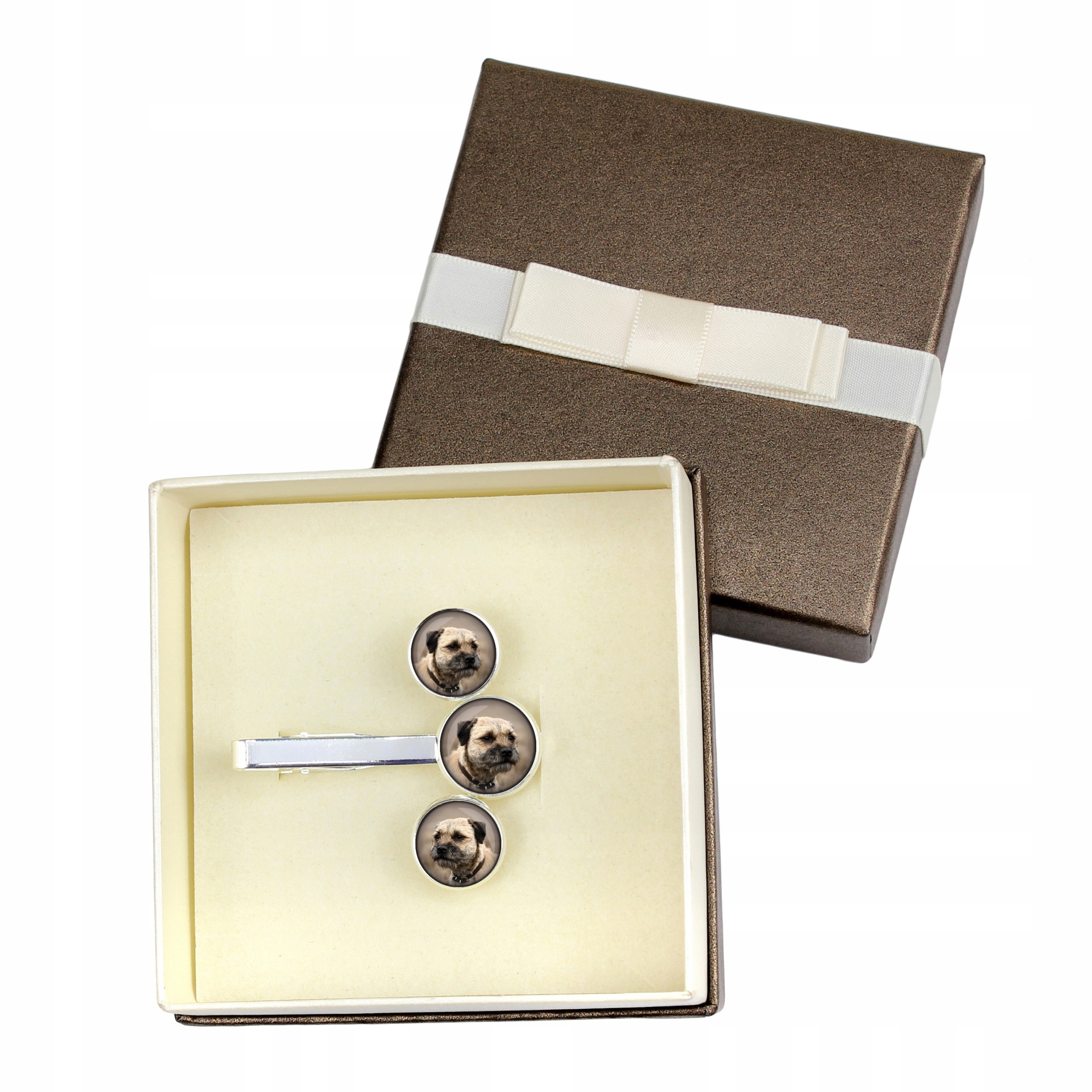 

Border Terrier Spinki do mankietów i krawata foto