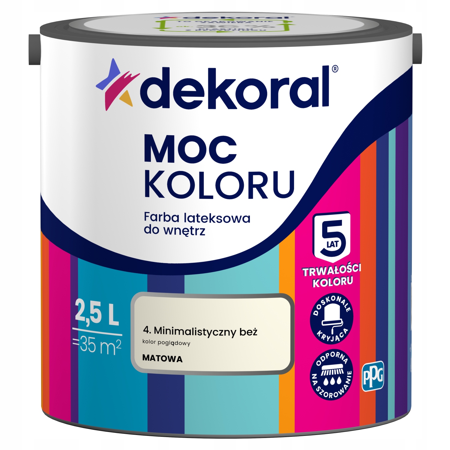 DEKORAL FARBA LATEKSOWA MOC KOLORU MINIMALISTYCZNY BEŻ 2,5L