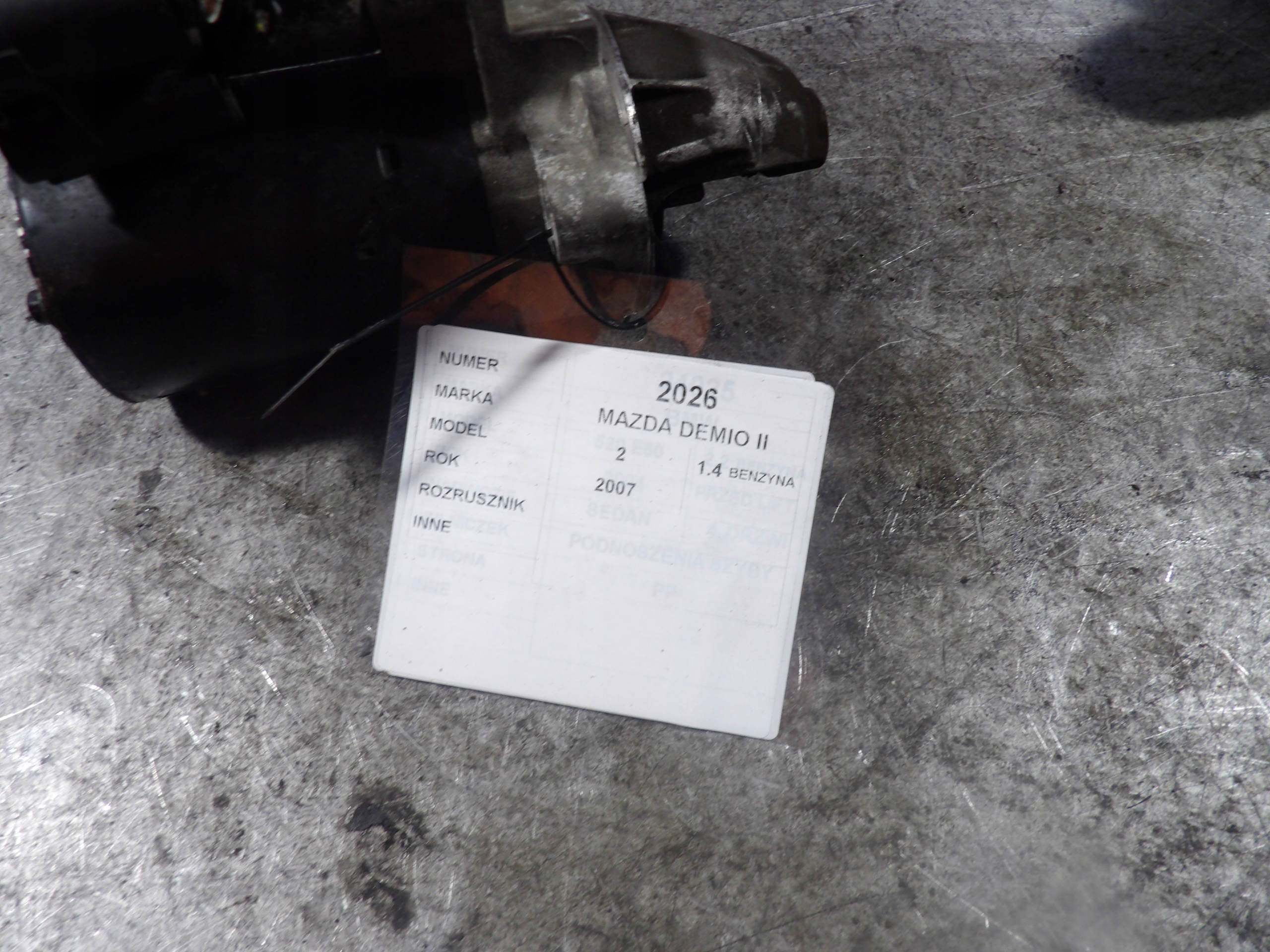 Mazda Demio II starter 1,4B 2S6U-11000-CB 0001107417
