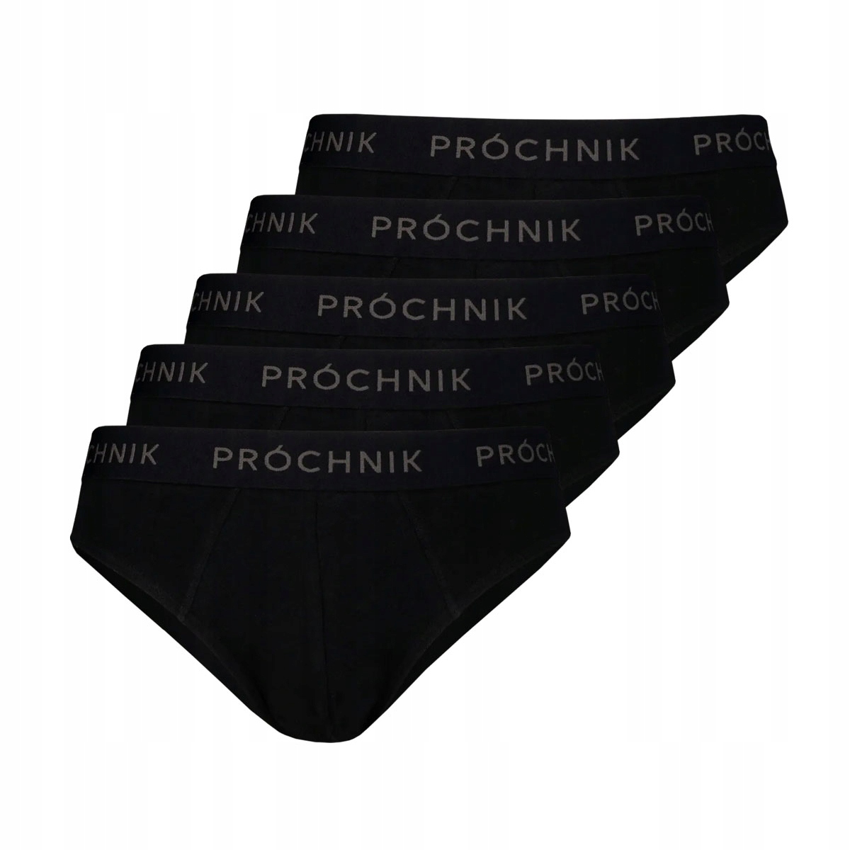 Slipy Męskie Bawełniane Majtki Czarne 5-pak Próchnik PM4 3XL