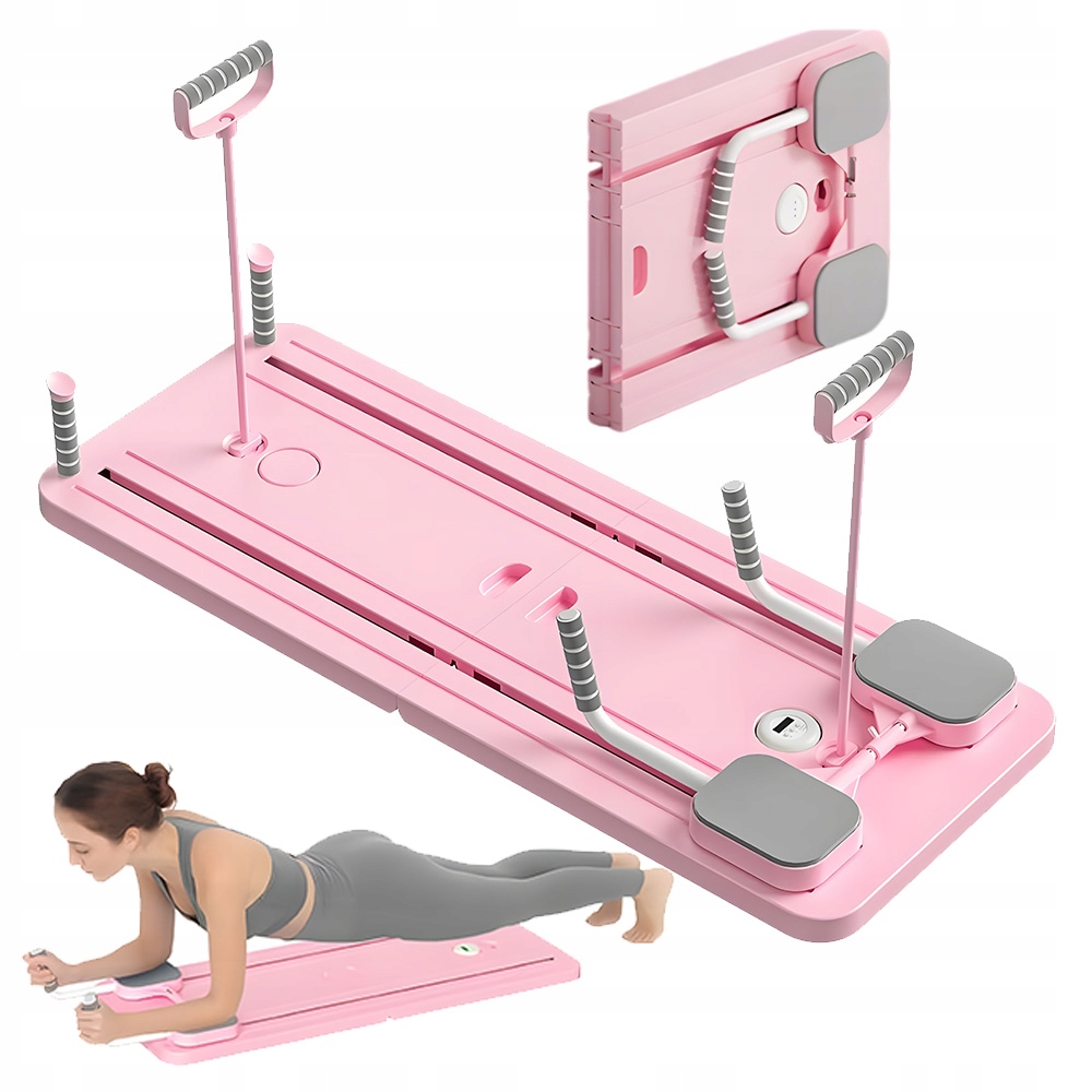Deska Do Ćwiczeń Różowa 7W1 Składana Do Domu Pilates 150KG Opór