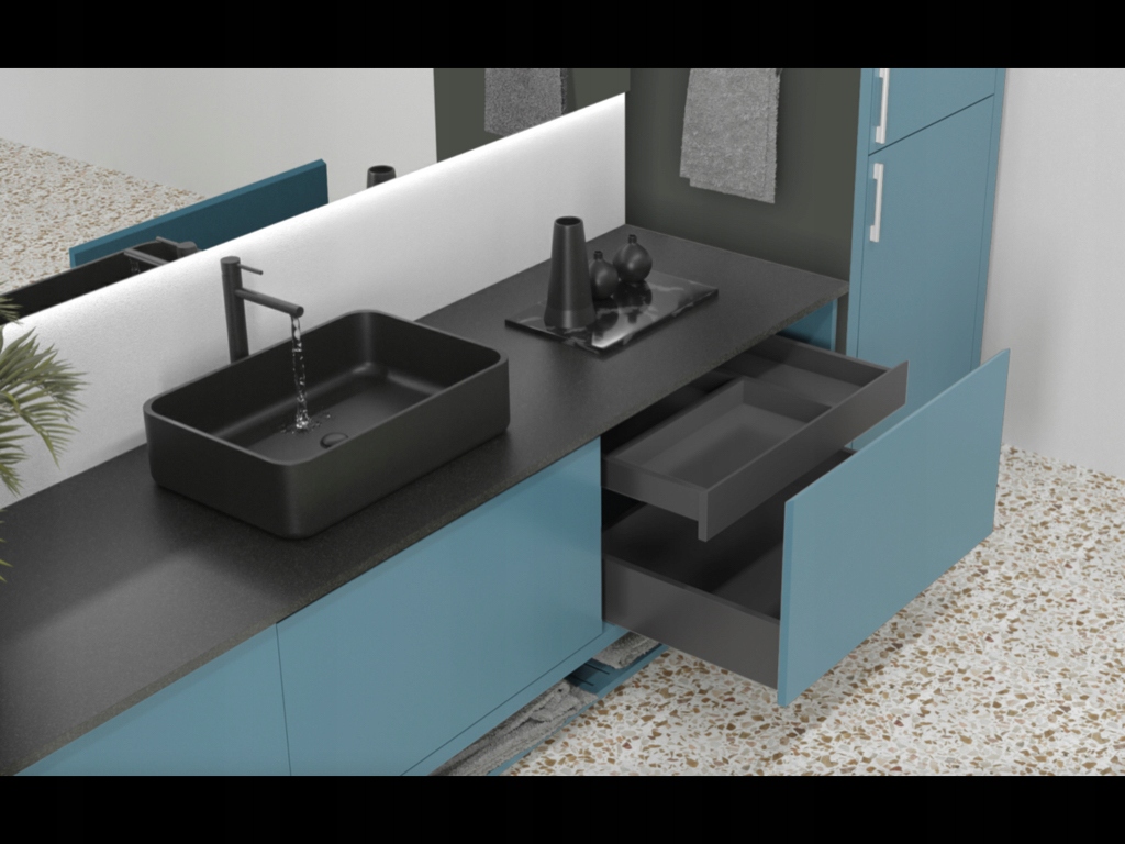 Fronty akrylowe Akryl-24 NIEBIESKI MAT 355x896 Szerokość produktu 89.6 cm